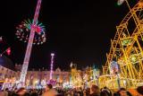 Highlights of the 2017 Autumn Fair at the Kasernenareal: Condor – the world's tallest transportable chain carousel – and the bright yellow "Rock & Roller Coaster", the largest mobile roller coaster ever in Basel to date.